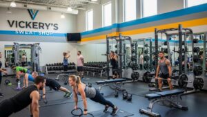 Vickery's Sweat Shop gym in Livingston, Texas, featuring modern fitness facilities and a welcoming community atmosphere