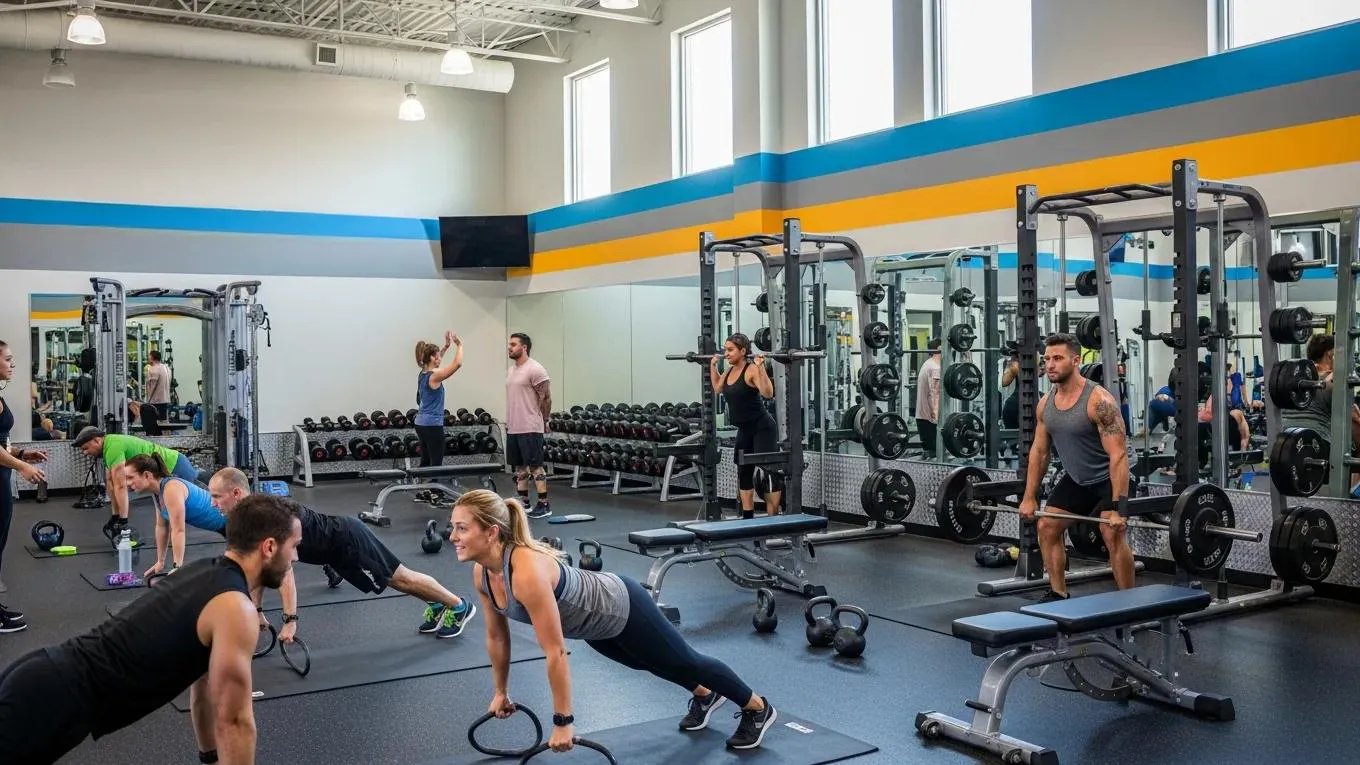 Vickery's Sweat Shop gym in Livingston, Texas, featuring modern fitness facilities and a welcoming community atmosphere