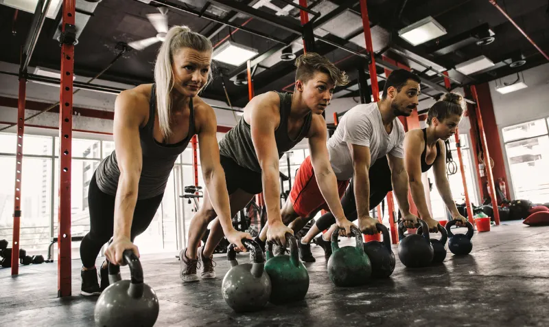 group workout in 24 hour gym
